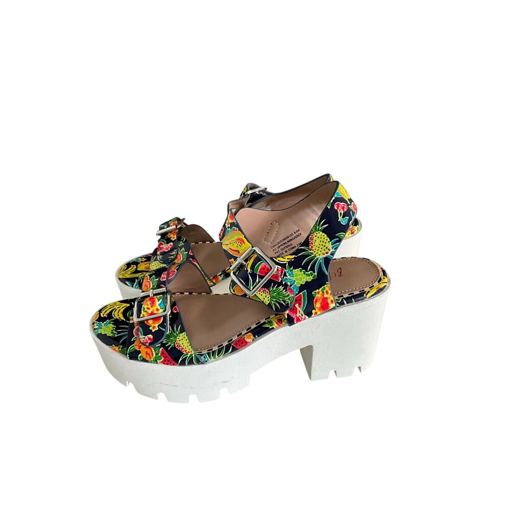 Betsey Johnson Tropicl Fruit print platform Sandals